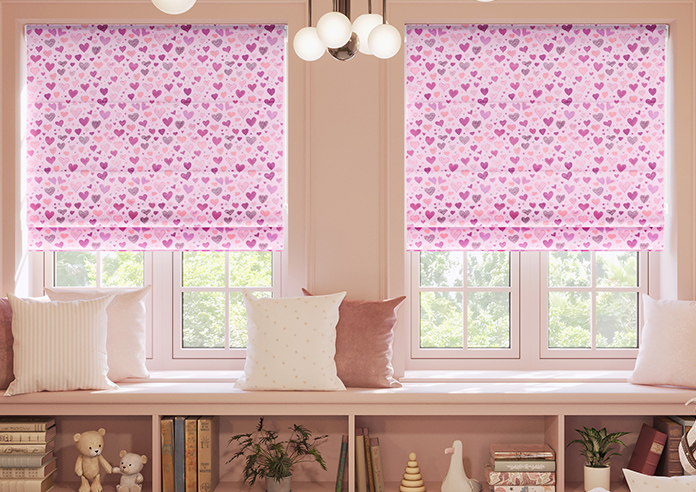 Sweetheart, Pink - Motorised Roman Blind - Image 3